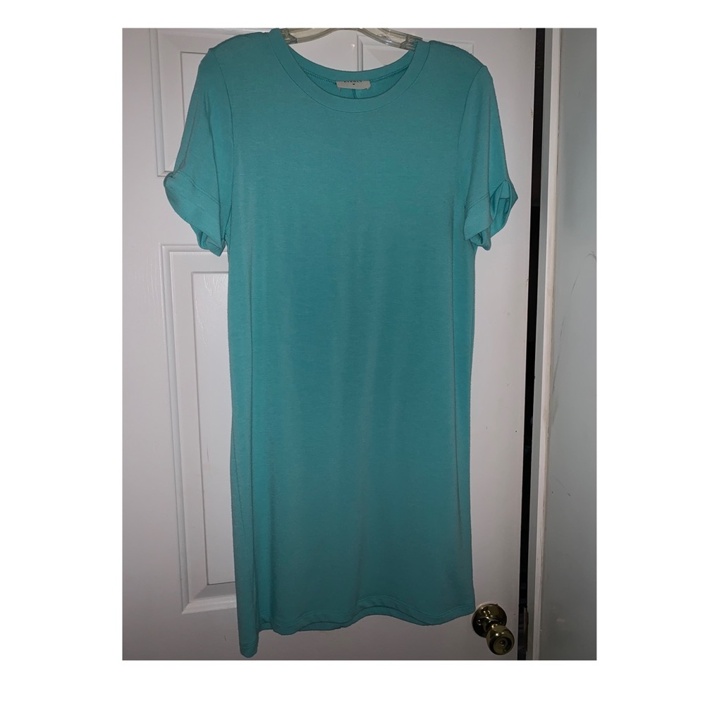 Fitted blue dress!